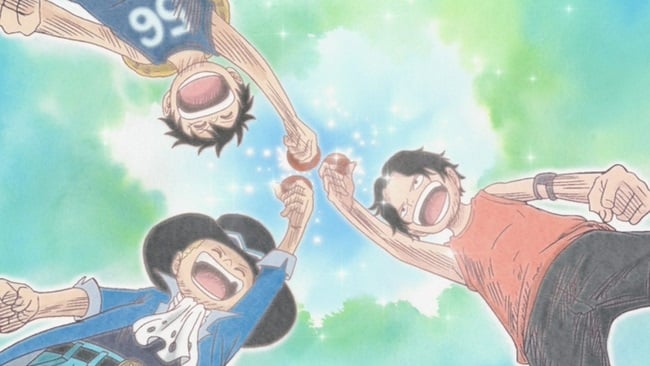 Hình Sabo Lúc Nhỏ cùng Ace và Luffy