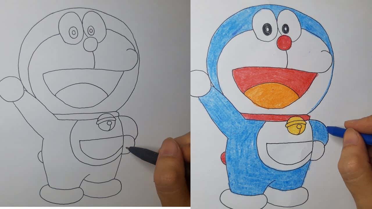 Hình Vẽ Doraemon đơn giản dễ thương cute