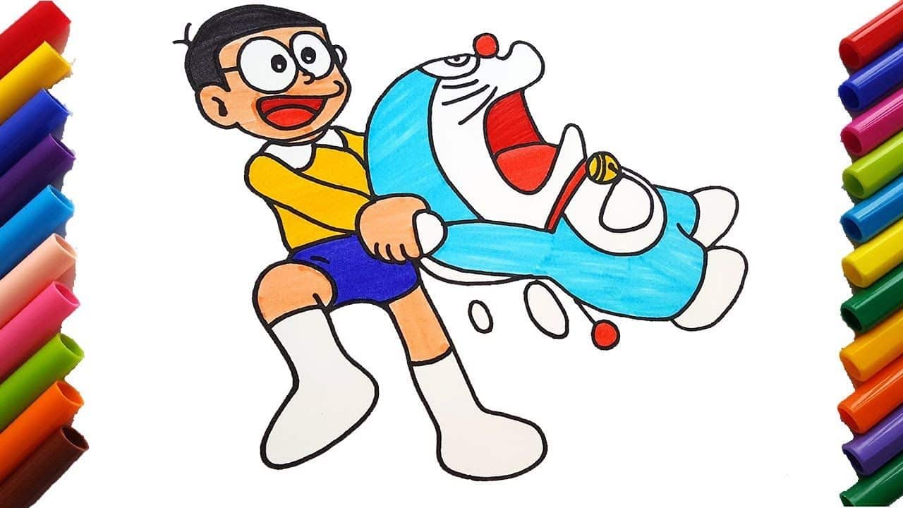 Hình Vẽ Doraemon và Nobita cute