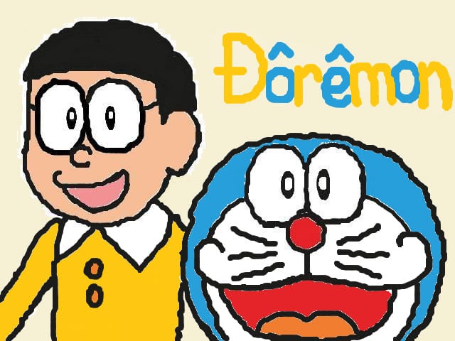 Hình Vẽ Doraemon và Nobita đơn giản