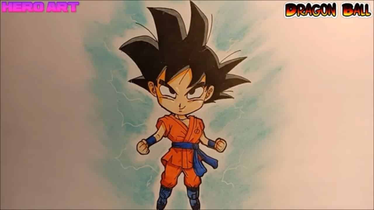 Hình Vẽ Goku Chibi cute đáng yêu