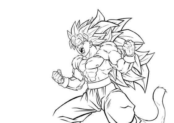 Hình vẽ Goku không màu ngầu lòi