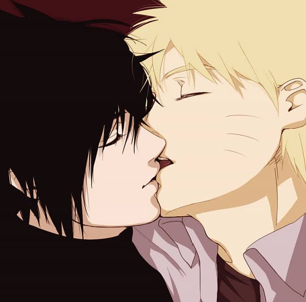 Hình cặp đôi Anime Naruto Và Sasuke tình tứ