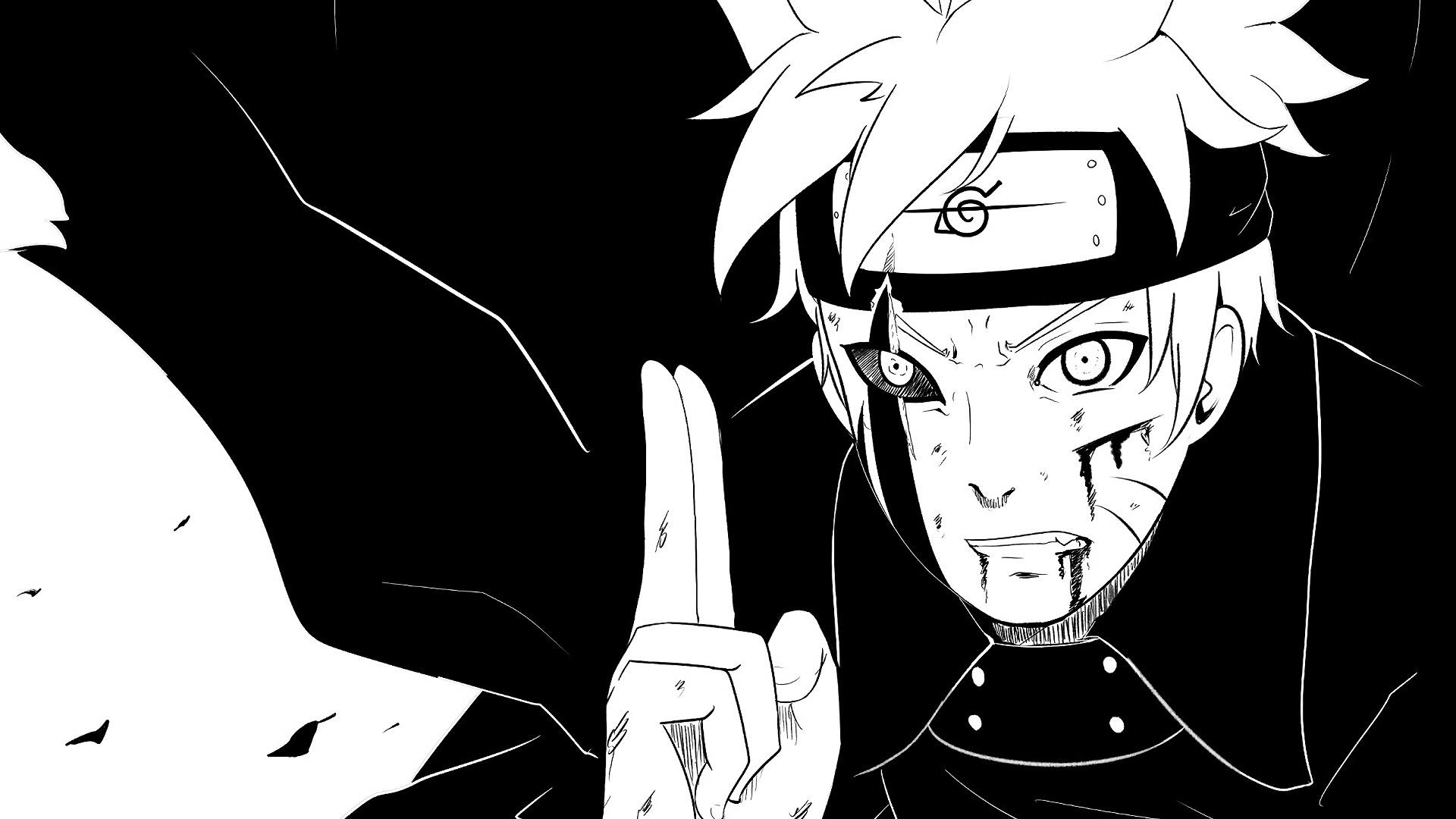 Hình nền Anime Naruto trắng đen