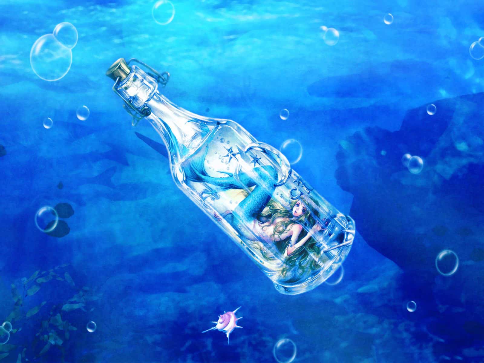 Hình nền Anime trong lọ thủy tinh nàng tiên cá