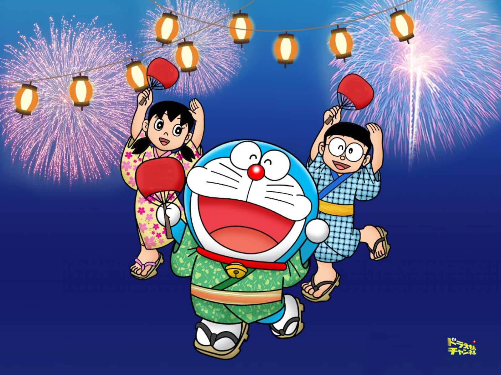 Hình nền Doraemon mang đến PC Tết đẹp