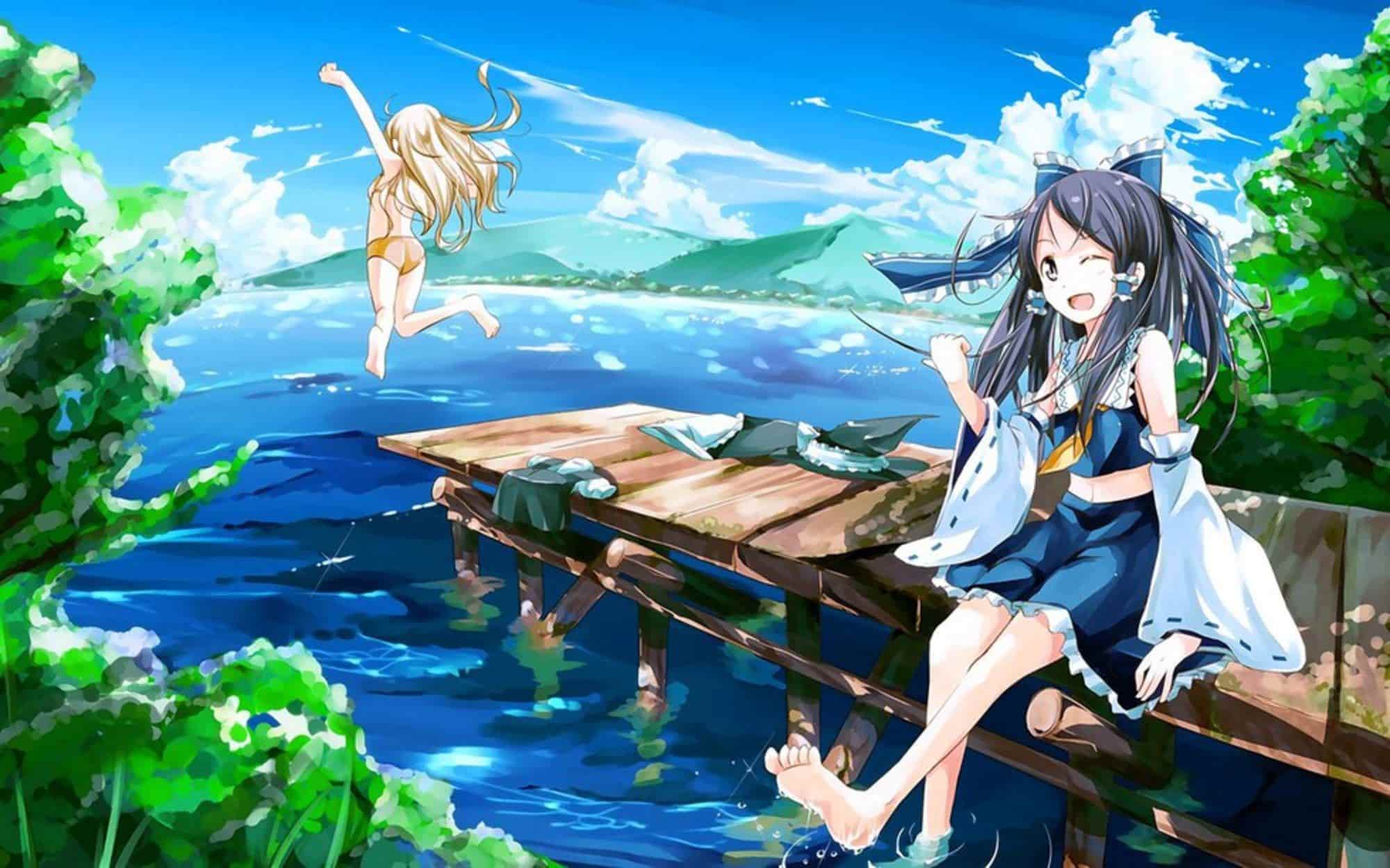Hình phong cảnh Anime mùa hè dễ thương