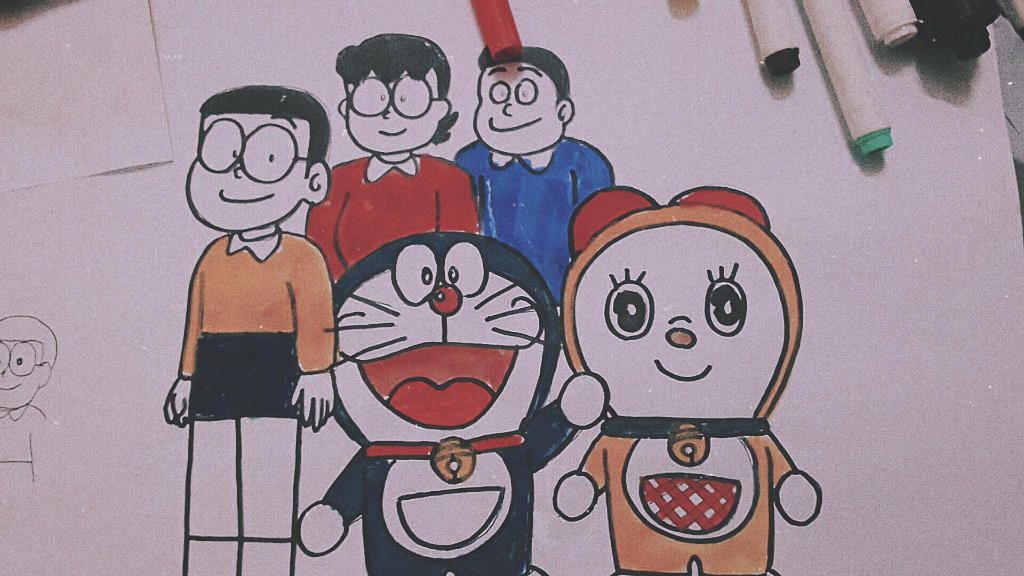 Hình tranh Nobita chibi ngộ nghĩnh