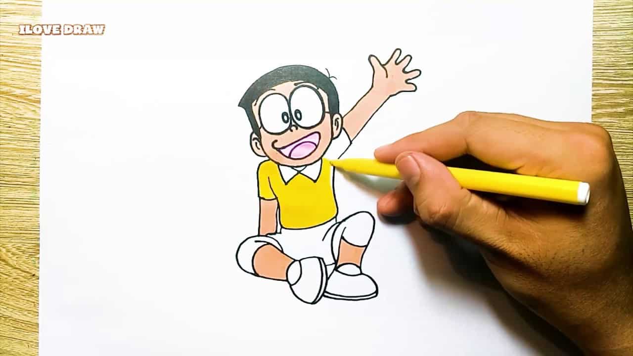 Hình tranh Nobita cute đáng yêu