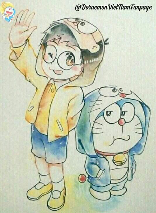 Cách vẽ hình vẽ doraemon và nobita cho trẻ em dễ dàng