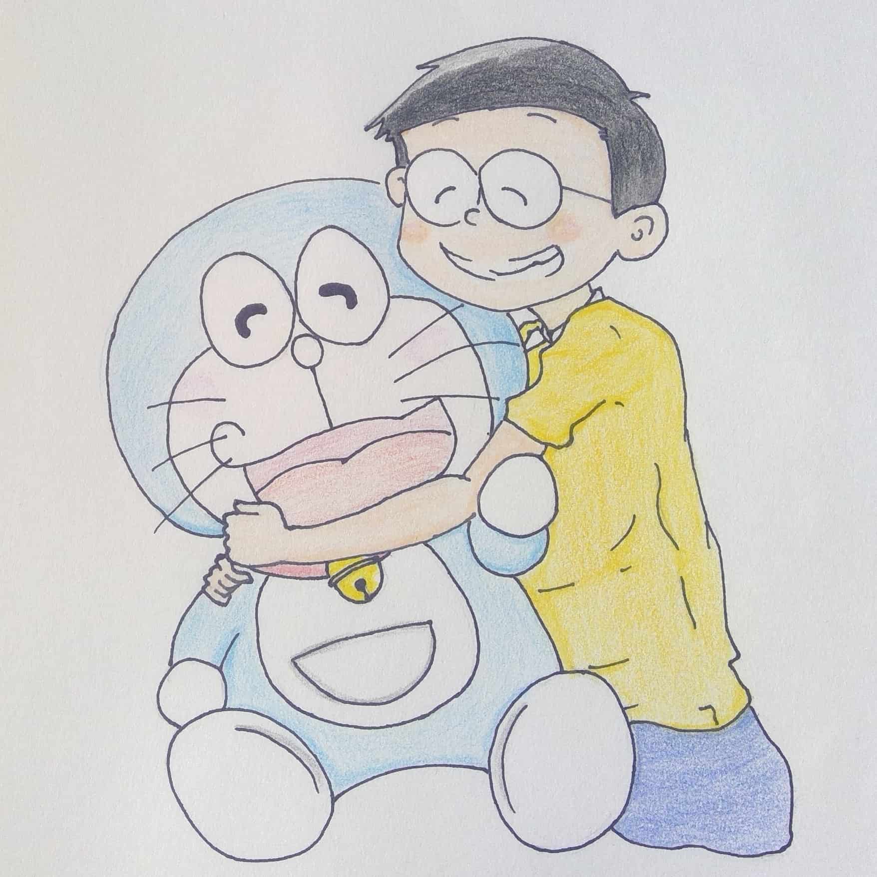 Hình tranh Nobita cute ngộ nghĩnh