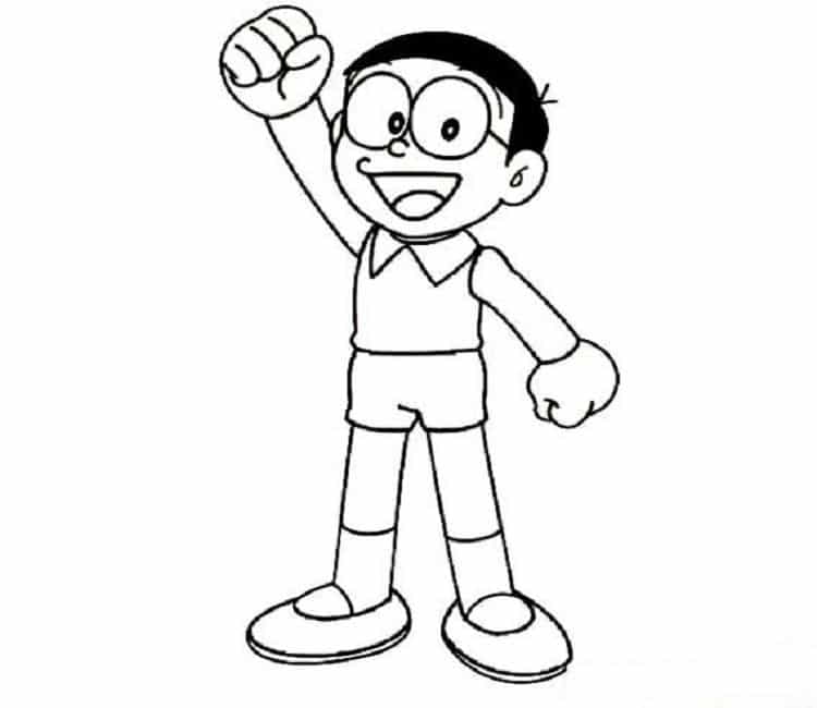 Hình tranh Nobita đẹp cute