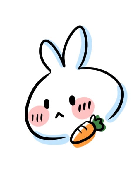 Hình tranh thỏ chibi cực kỳ dễ thương