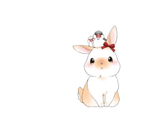Hình tranh thỏ chibi cute đáng yêu