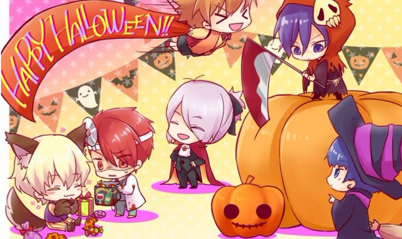 Tranh Halloween Anime cute phô mai que