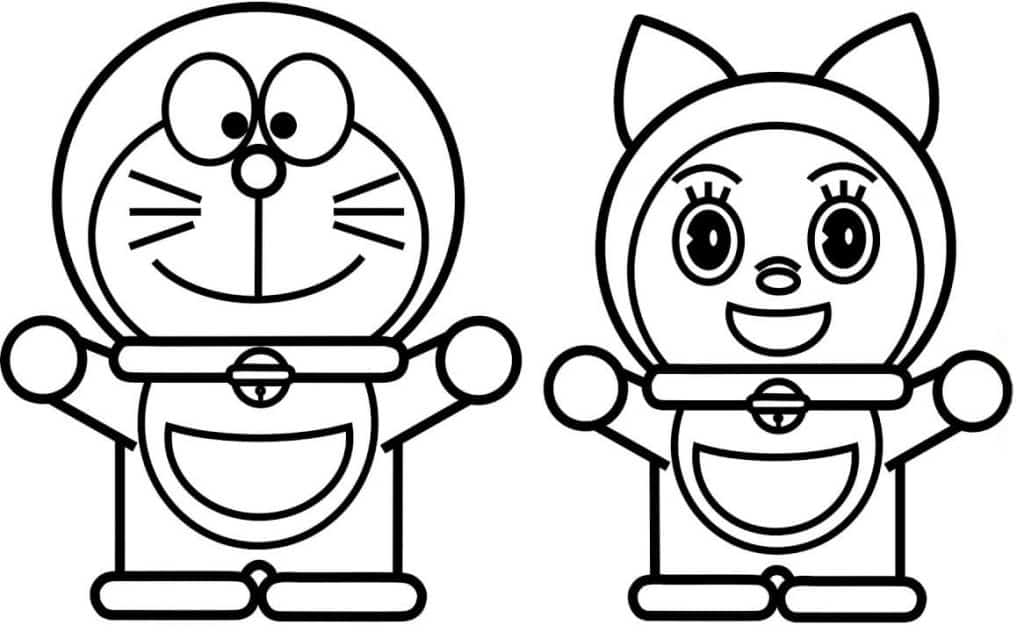 Tranh Tô Màu Doraemon cho bé tập tô đáng yêu