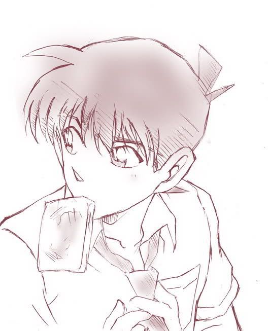Tranh vẽ nhân vật Shinichi chất ngầu đáng yêu