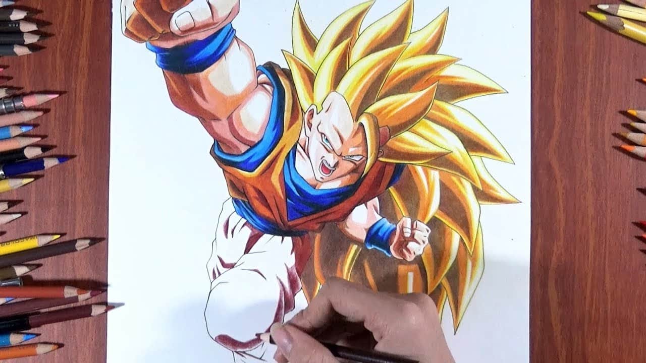 Vẽ Goku Super Saiyan 3 ấn tượng
