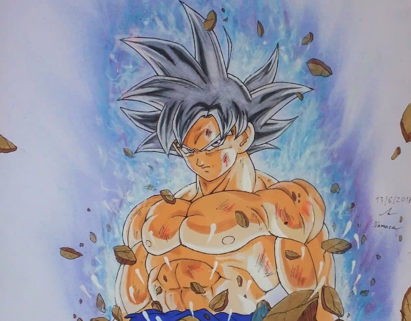 Vẽ Goku Super Saiyan God chất nhất