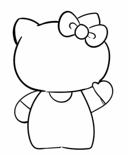 Bây giờ, vẽ cơ thể cho Hello Kitty