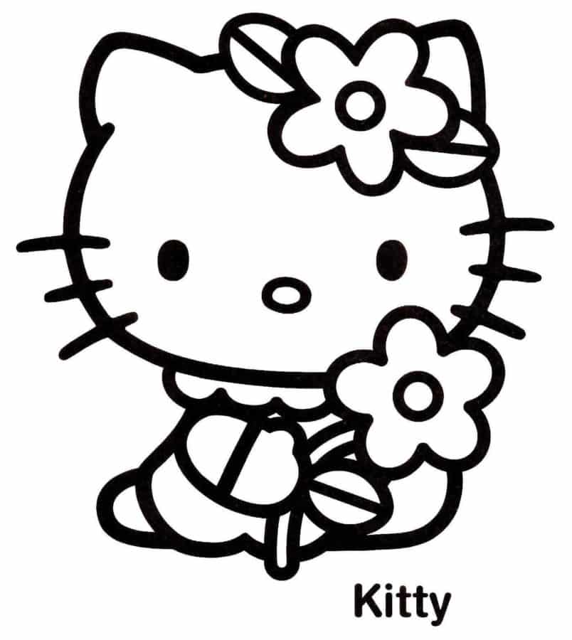 Hình Cho Bé Tập Tô Hello Kitty cute dễ thương