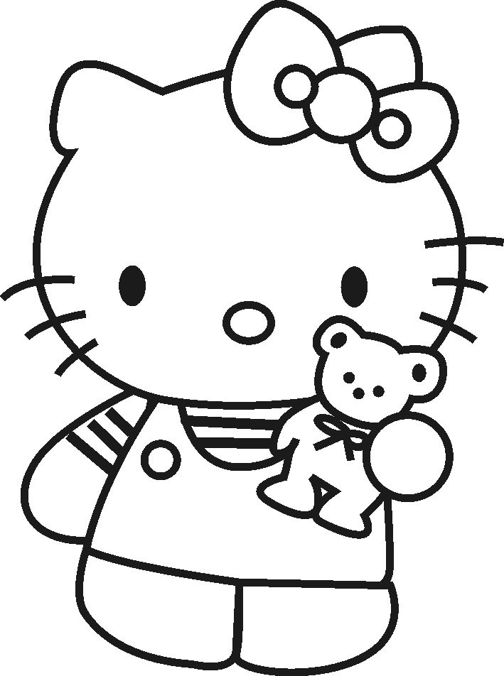 Hình Cho Bé Tập Tô Hello Kitty cute nhất