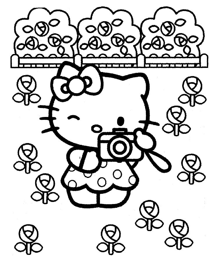 Hình Cho Bé Tập Tô Hello Kitty đáng yêu