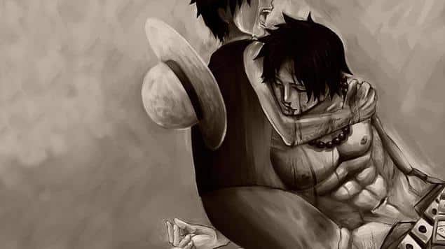 Hình Luffy Buồn khóc khi Ace qua đời
