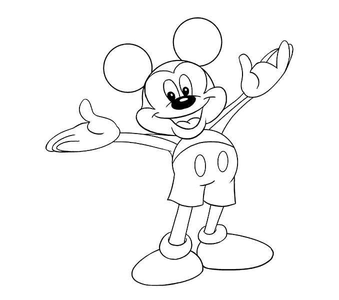 Hình Vẽ Chuột Mickey dễ thương