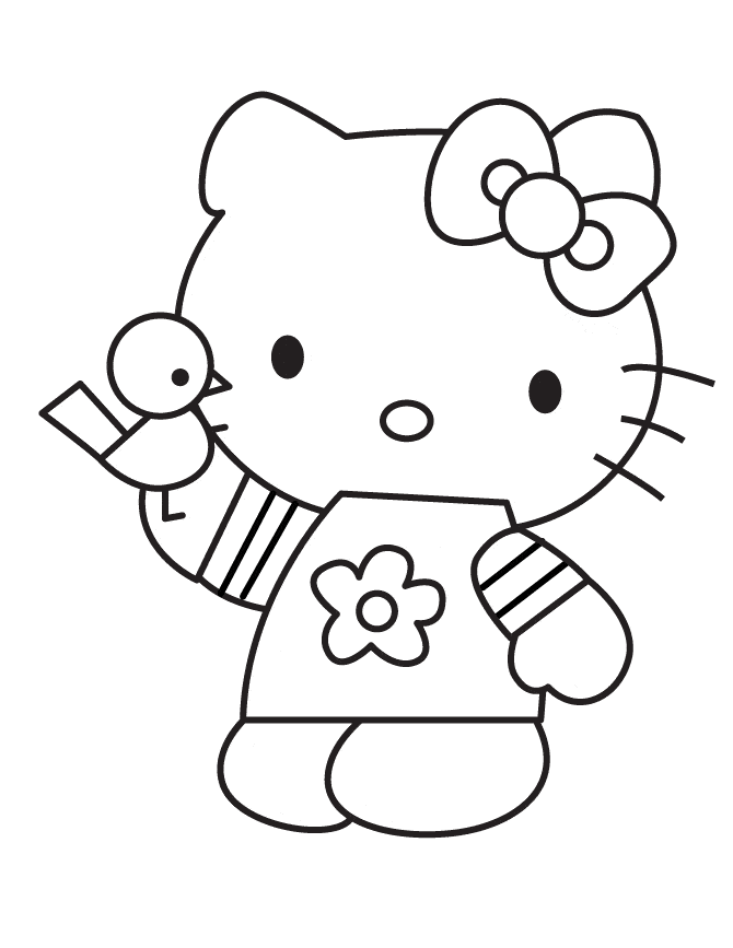 Vẽ mèo Hello Kitty cho bé tập vẽ
