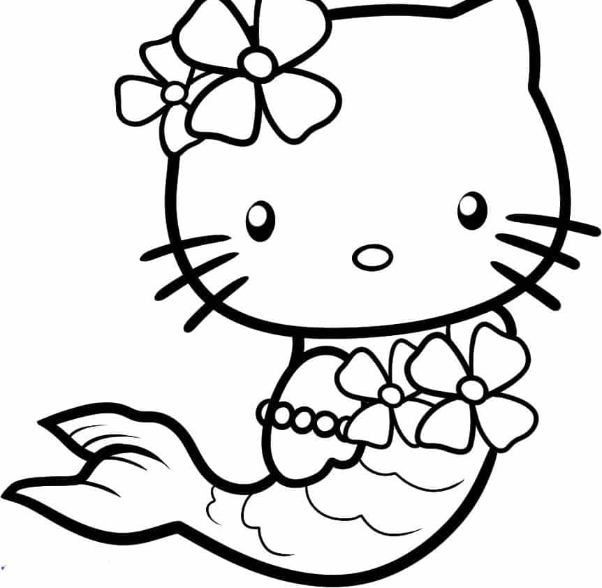 Hình ảnh mèo Hello Kitty nàng tiên cá