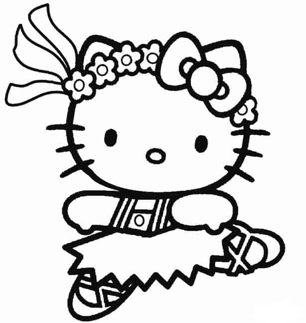 Tô màu Hello Kitty Đơn Giản  Trang Tô Màu Cho Bé