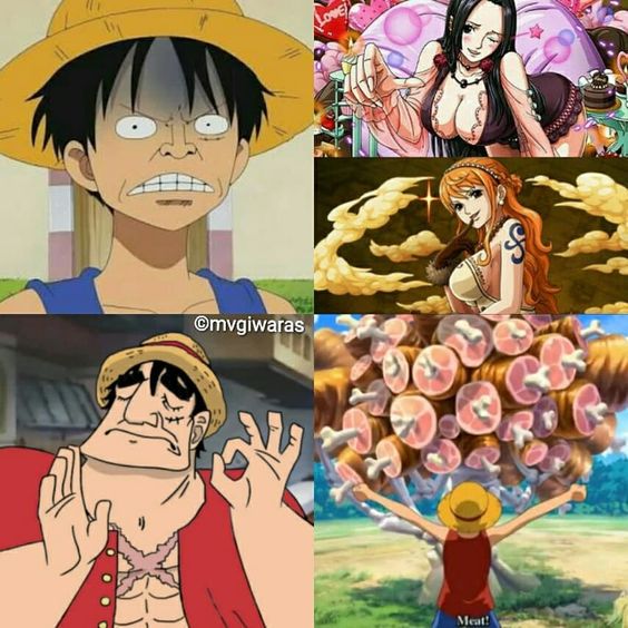 Hình chế Anime One Piece Luffy cực hài