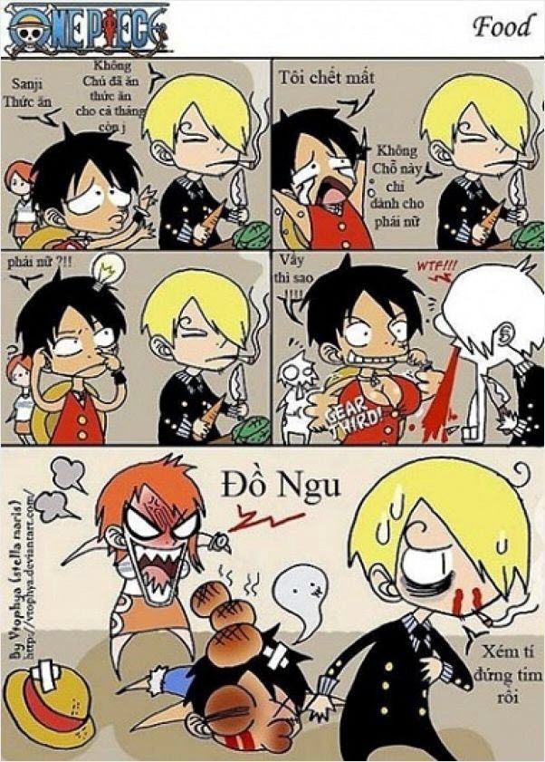 Hình chế Anime One Piece Luffy cười lăn lộn