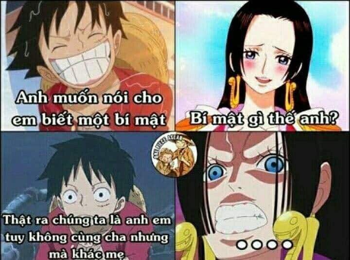 Hình chế Anime One Piece Luffy cười rụng rốn