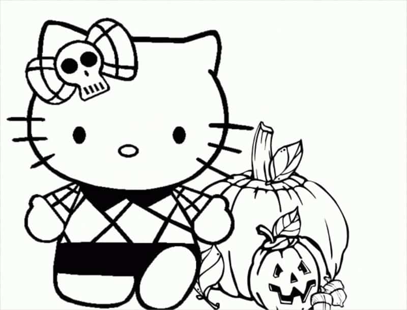Hình tô màu Hello Kitty cute