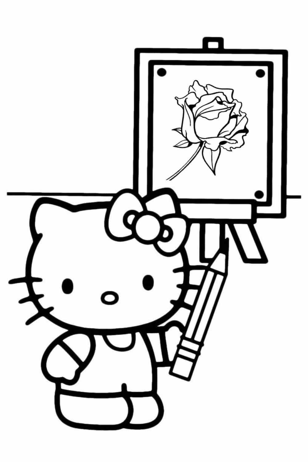 Hình tranh Hello Kitty dễ thương đáng yêu nhất