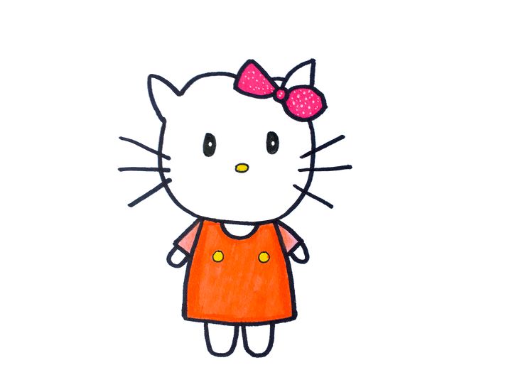 Hướng dẫn cách vẽ hello kitty đơn giản với 6 bước cơ bản