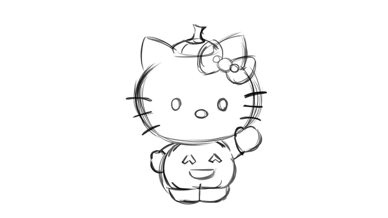 Hình tranh Hello Kitty đơn giản mà đáng yêu