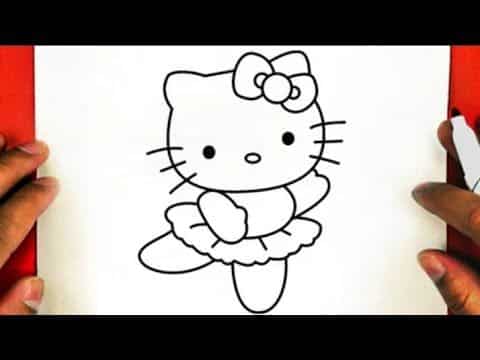 Hình tranh Hello Kitty đơn giản mà đẹp cute
