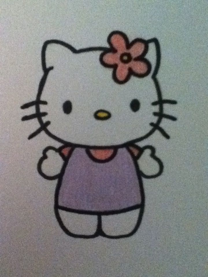Hình tranh Hello Kitty đơn giản xinh xắn