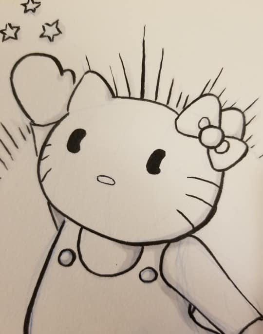 Hình tranh Hello Kitty nhỏ nhắn cute