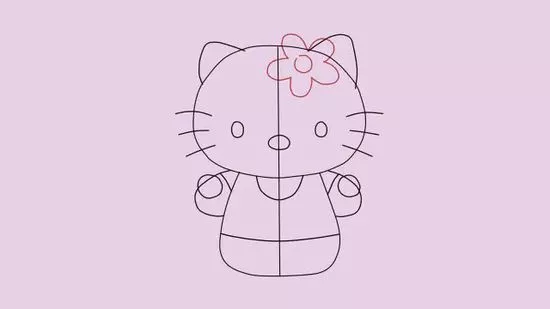 Hình tranh Hello Kitty từng bước đơn giản