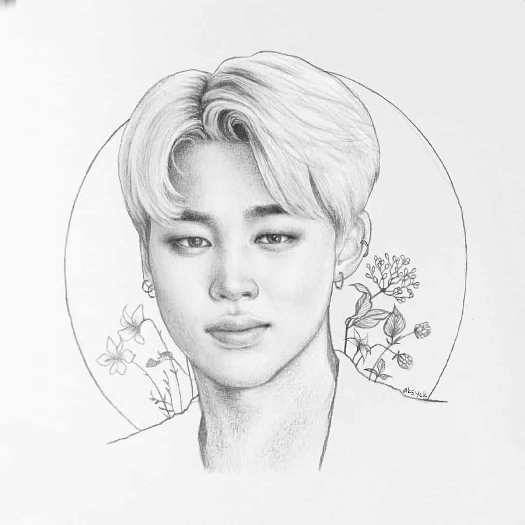 Nể ARMY vẽ fanart tóc dài cho Jimin BTS nhìn siêu cưng