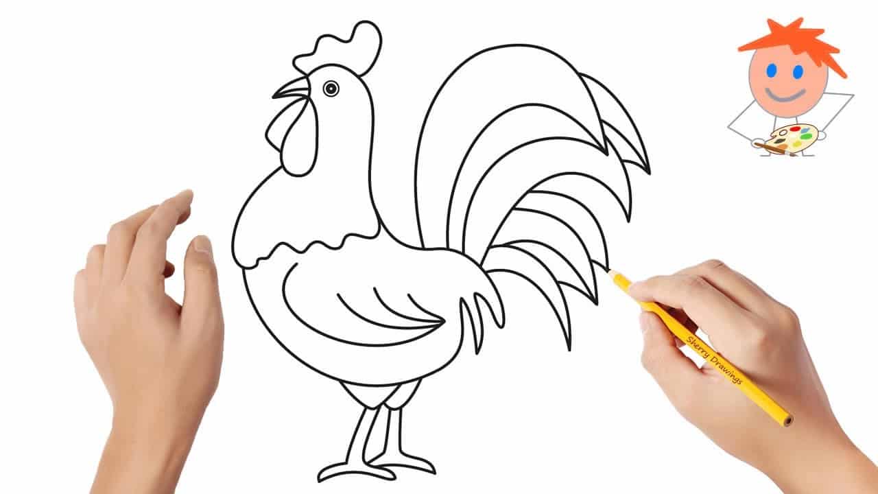 Hướng dẫn cách vẽ CON GÀ TRỐNG đơn giản - How to draw Rooster | Zoom Zoom  TV - YouTube