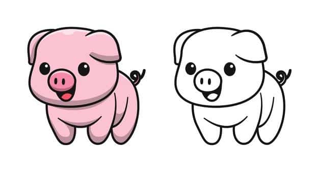 Vẽ Con Lợn đáng yêu xứng đáng yêu