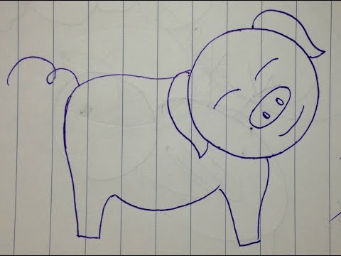 Vẽ Con Lợn giản dị cute