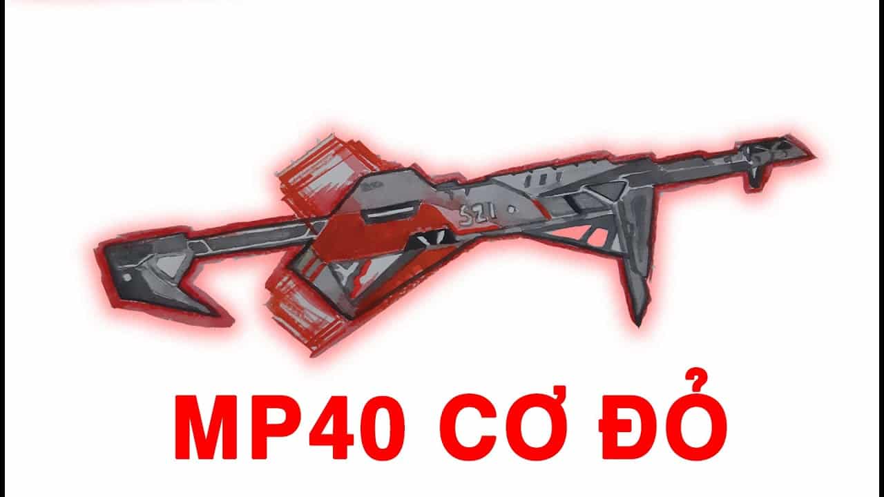 Kiểu ảnh vẽ skin súng mp40 cơ đỏ đặc sắc
