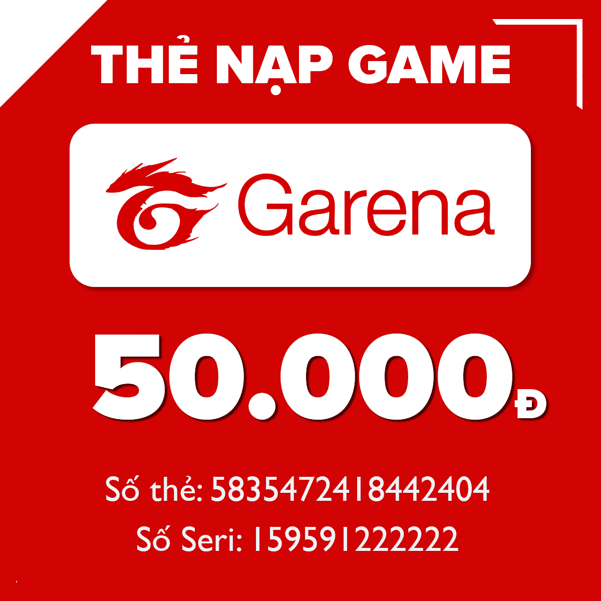Thẻ nạp game Garena mệnh giá 50k