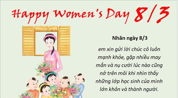 Thiệp chúc cô giáo ngày Quốc tế Phụ nữ